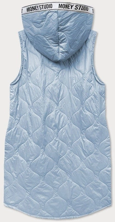 DŁUGI ASYMETRYCZNY BEZRĘKAWNIK DAMSKI NIEBIESKI (30874)