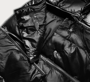 Kurtka zimowa damska trzy długości czarna matowa (AG3-3037)