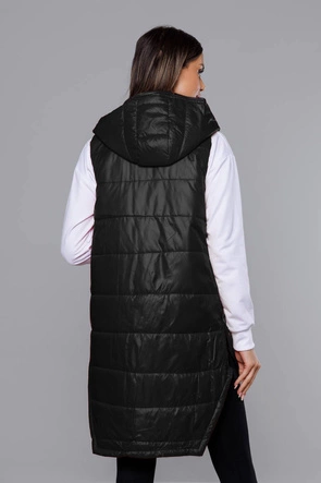 Kamizelka z geometrycznym dołem czarna (B0122-1)