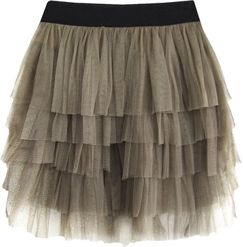 SPÓDNICA Z FALBANAMI OLIWKOWA (2231)