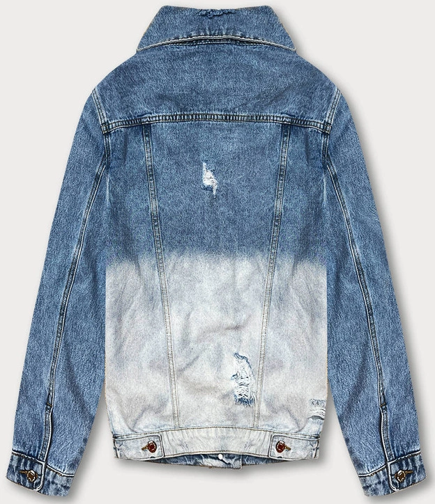 Damska kurtka jeansowa ombre niebieska (LG396)