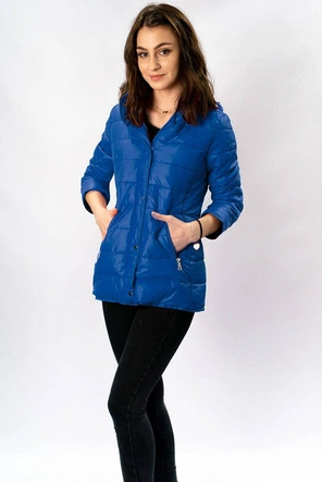 DAMSKA KURTKA PIKOWANA NIEBIESKA (W351)