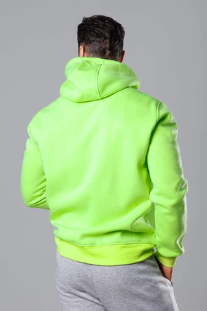 Rozpinana bluza męska z kapturem zielona neonowa (68B2008-31)