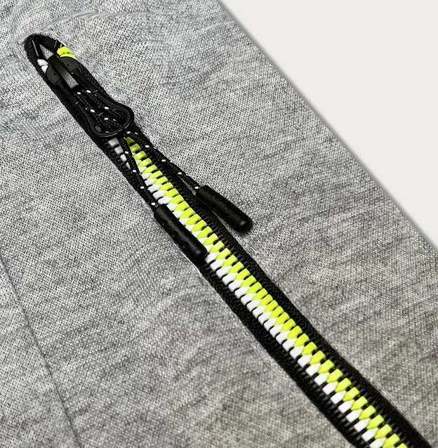 Dresy męskie z kolorowymi zamkami szare (8K220-2)