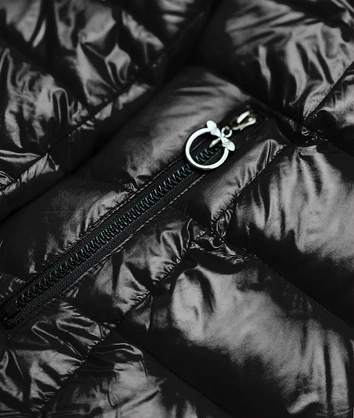 KRÓTKA DWUSTRONNA KURTKA DAMSKA ZIMOWA CZARNO-BIAŁA (B9580-1026)