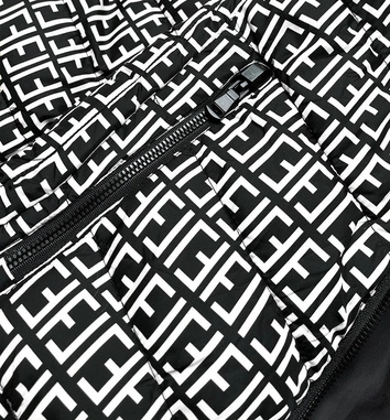 Kurtka damska we wzorki czarno-biała (w711)