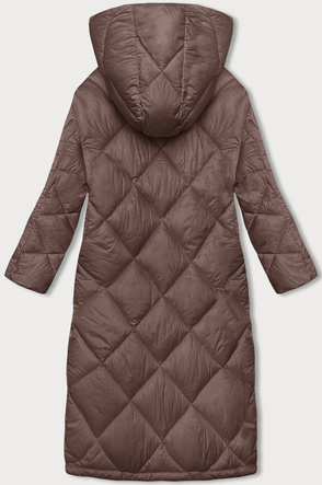 Pikowana kurtka damska zimowa camel (H-896-89)