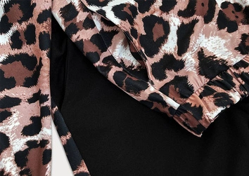 ELEGANCKI KOMPLET DRESOWY CZARNY/PANTERKA (21258)