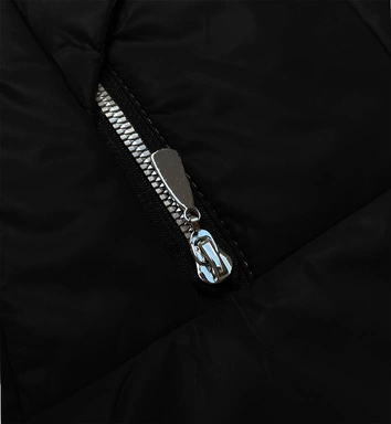 Luźna kurtka z odpinanym kapturem Vaston czarna-melanż (SJ218-036#)