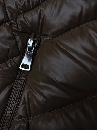 Pikowana kurtka zimowa damska brązowa (V776g)