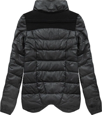 KURTKA Z EKOSKÓRY CZARNA (65005)