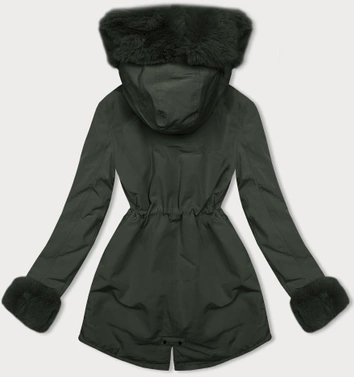 Krótka parka zimowa na futerku army (16M9062-136)