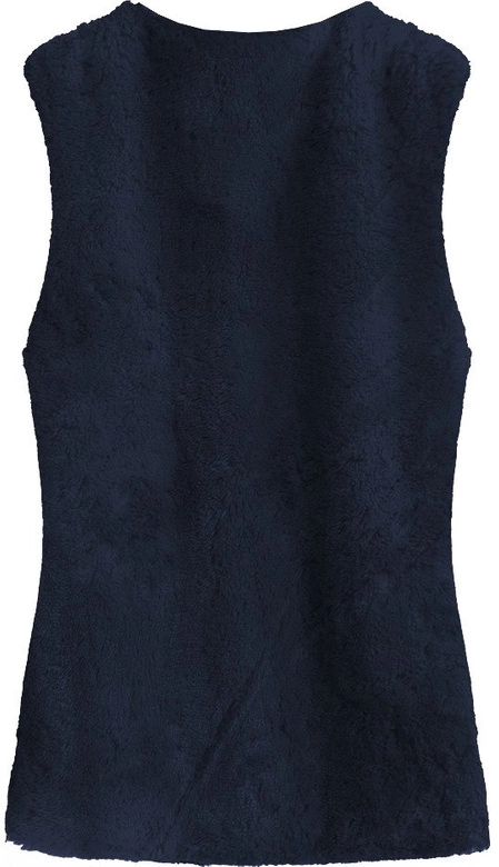 KAMIZELKA ZE SZTUCZNEGO FUTERKA GRANATOWA (525ART)