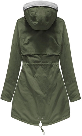 DWUSTRONNA PARKA Z KAPTUREM KHAKI-SZARA (W0236)