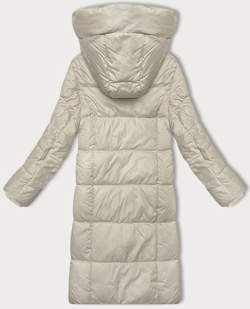 Zimowa kurtka damska z kapturem Glakate ecru (LU-24246#)