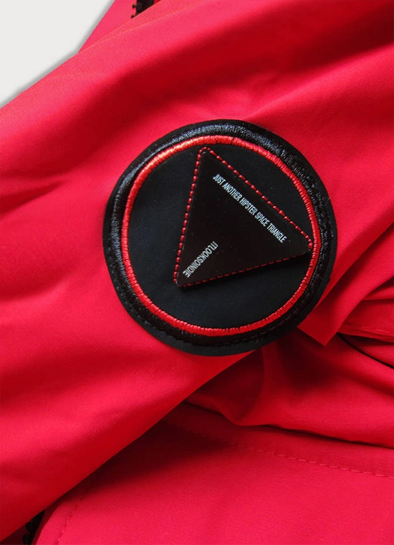 KURTKA ZIMOWA DAMSKA Z OZDOBNĄ PODSZEWKĄ CZERWONA (B9576-4)