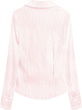 KOSZULA W PASKI Z KORONKĄ BIAŁO-RÓŻOWA (X1072X)