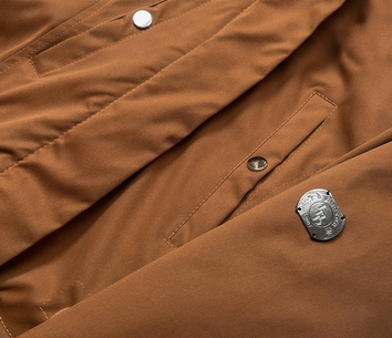Parka zimowa damska karmel-beż (m-21356)