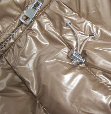 DAMSKA BŁYSZCZĄCA KURTKA ZIMOWA ZŁOTA (GWW1939)