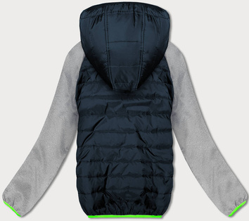 Lekka sportowa kurtka damska granat-szary (8M913-215)