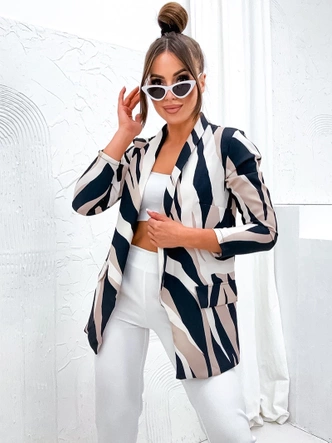 Marynarka na podszewce czarny-beż (8258)