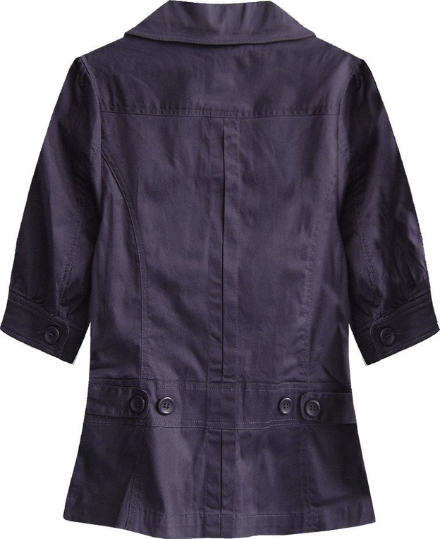 BAWEŁNIANY ŻAKIET Z KRÓTKIM RĘKAWEM CIEMNOFIOLETOWY (X1022X)