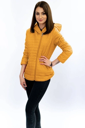 Kurtka z asymetrycznym zamkiem żółta (dl015)