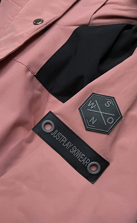 DAMSKA KURTKA ZIMOWA Z PASEM ŚNIEŻNYM RÓŻOWA (B2380)