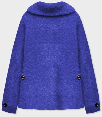 Krótka narzutka na guziki alpaka chabrowa (537)