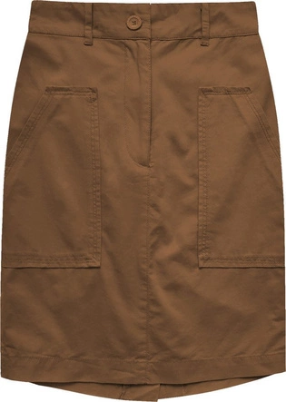 SPÓDNICA Z WYSOKIM STANEM KARMELOWA (X2222X)