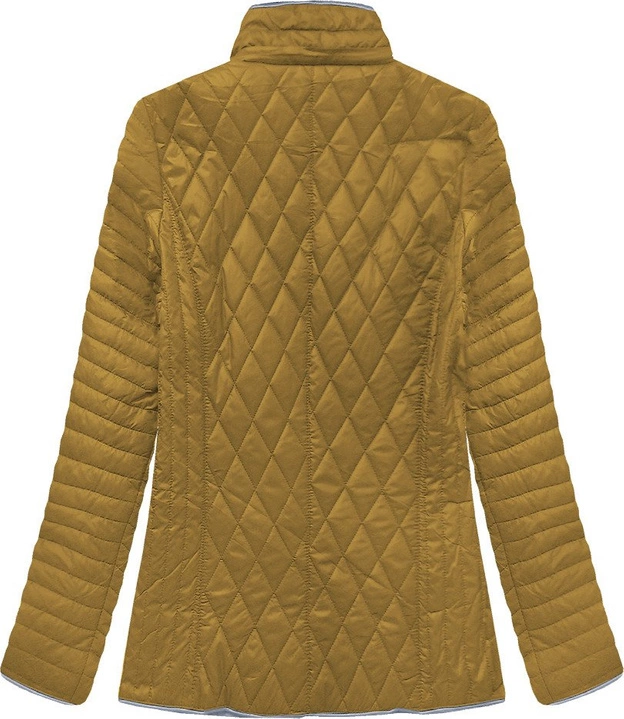 PIKOWANA KURTKA Z KAPTUREM MUSZTARDOWA (B9508)