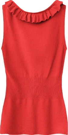 SWETERKOWA BLUZKA NA RAMIĄCZKACH CZERWONA (1526)