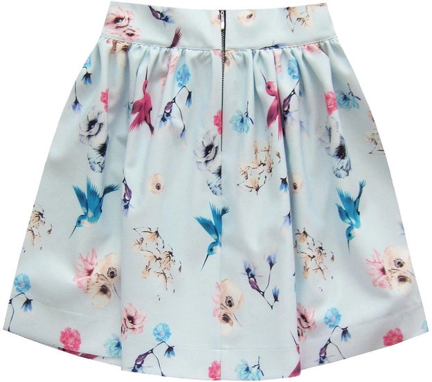 WZORZYSTA SPÓDNICA Z ZAMKIEM BŁĘKITNA (89ART)