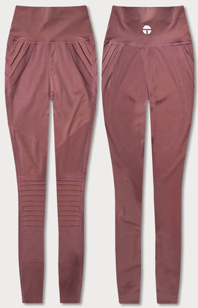 LEGGINSY TRENINGOWE DAMSKIE BRUDNY RÓŻOWY (54918)