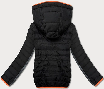 Pikowana sportowa kurtka damska czarny-grafit (8M915-392)