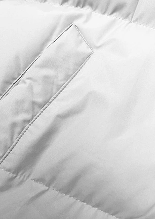 Długa gruba kurtka damska z kapturem biała (5M3163-281)