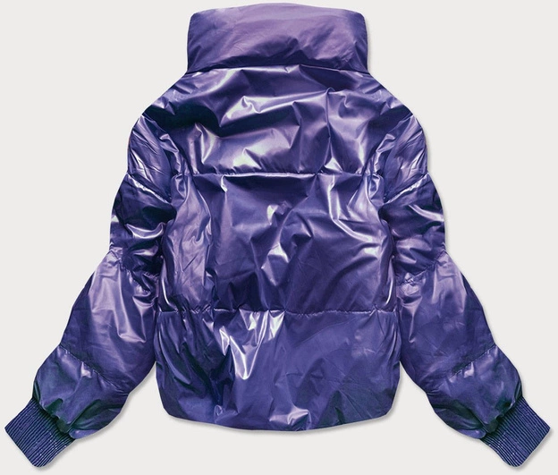 KRÓTKA KURTKA DAMSKA OVERSIZE FIOLETOWA (651ART)