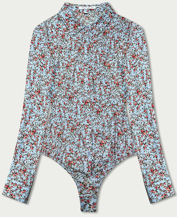 BLUZKA BODY W KWIATKI NIEBIESKA (AWY0121)