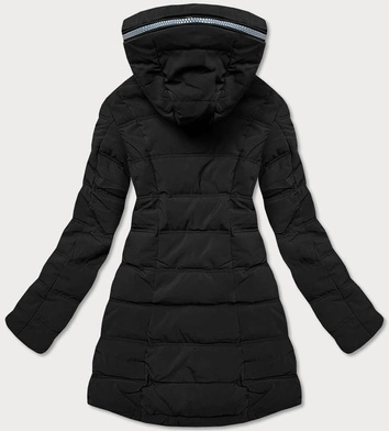 CIEPŁA DWUSTRONNA KURTKA DAMSKA ZIMOWA CZARNO-GRAFITOWA (M-21315)