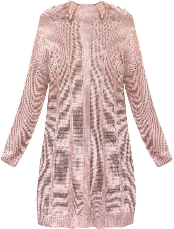 CIEPŁY SWETER Z FRĘDZLAMI PUDROWY RÓŻ (155ART)