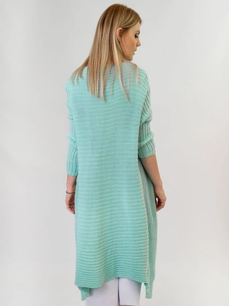 DAMSKI SWETER OVERSIZE KARDIGAN MIĘTA (614ART)