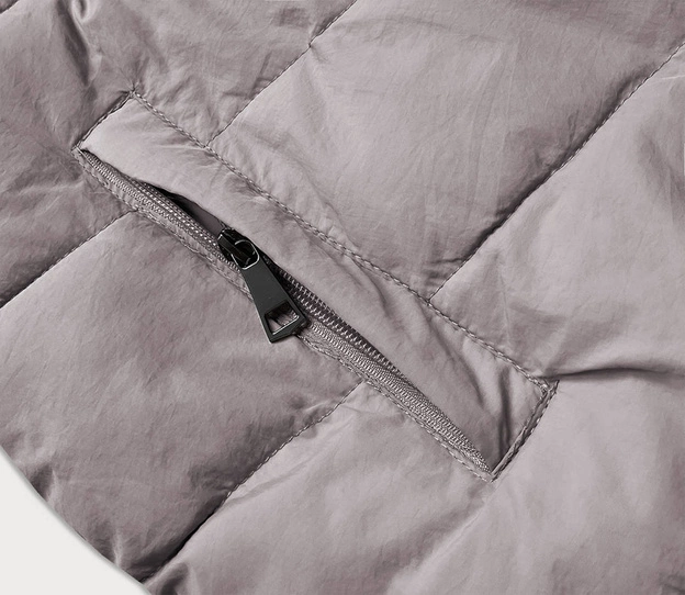 Asymetryczna kurtka damska oversize beżowa (1535)