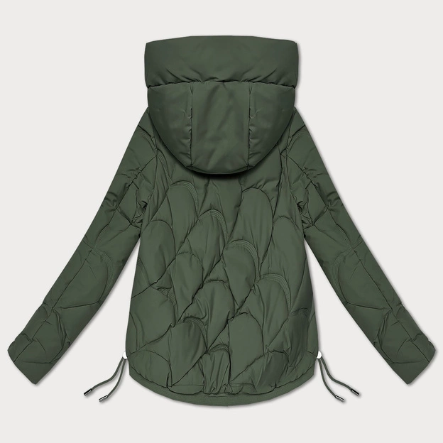 Przejściowa pikowana kurtka damska z kapturem S'West khaki (B8297-11)