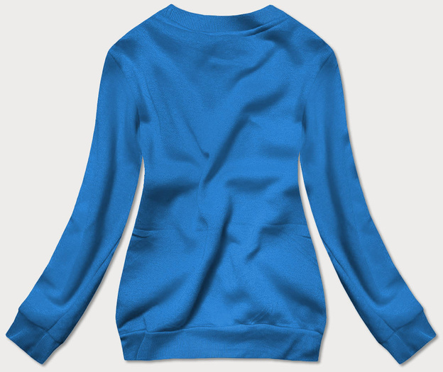 Bluza dresowa damska ze ściągaczami ciemna niebieska (w01-16)
