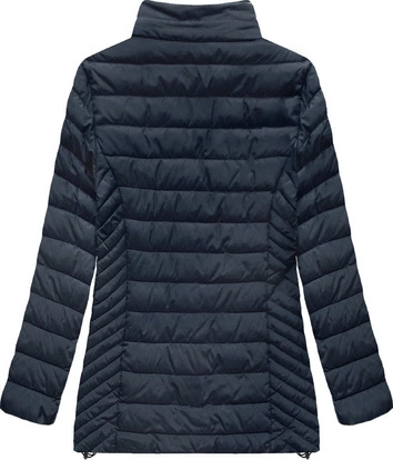 PIKOWANA KURTKA Z KAPTUREM GRANATOWA (W260BIG)