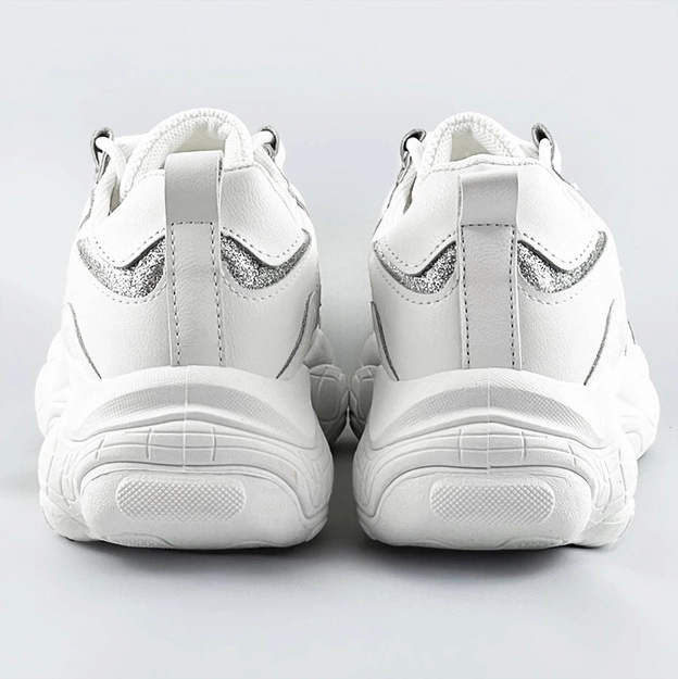 Sznurowane sneakersy damskie białe (172)