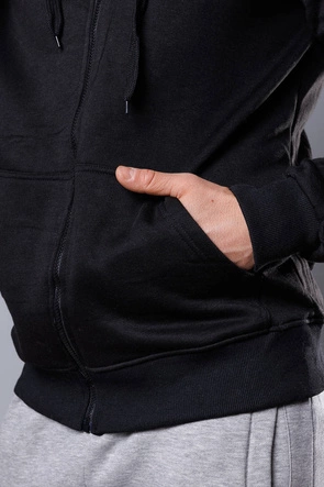 Rozpinana bluza męska z kapturem czarna (68B2008-3)