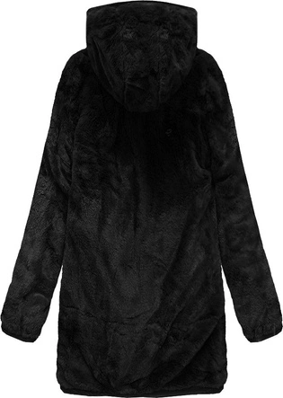 DWUSTRONNA PARKA Z KAPTUREM CZARNA (B2634)