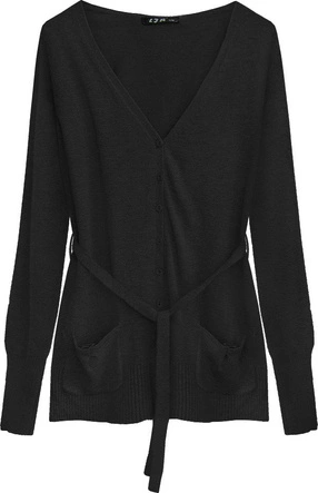 SWETEREK WIĄZANY W TALII CZARNY (1538)