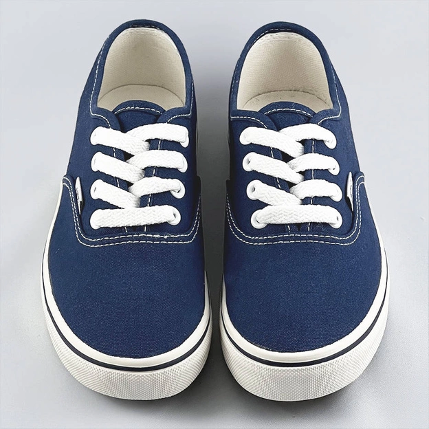 Sznurowane tenisówki damskie granatowe (a8865)